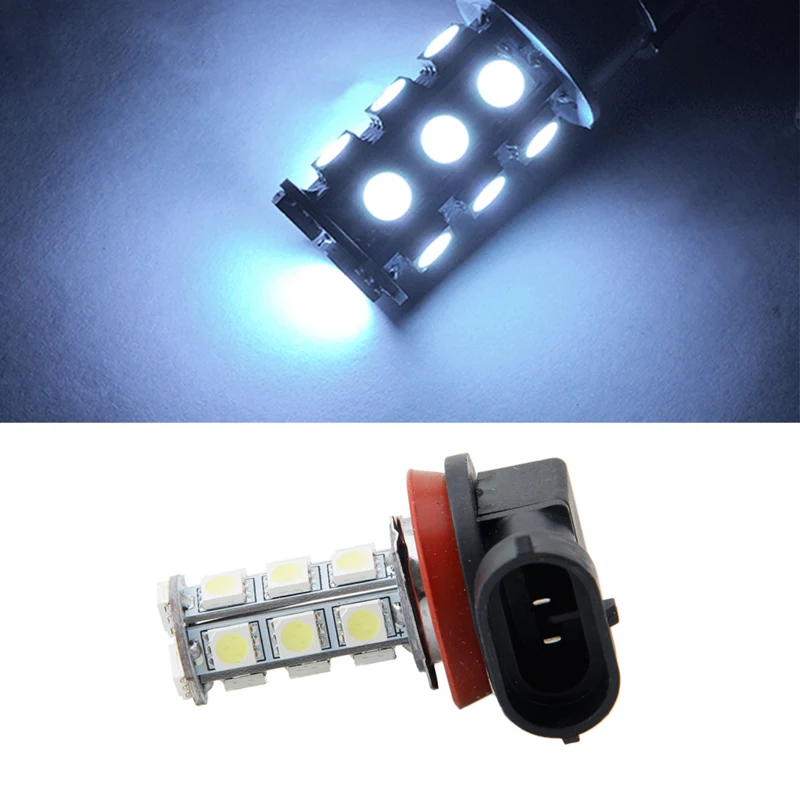 

1Pc 7000K 12V White RV Camper Headlight H11 5050 18-LED Light Bulbs Backup Reverse Car Light Source