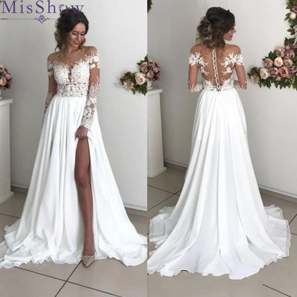 Chiffon Wedding Dresses Beach 2019 Robe Mariage Vintage