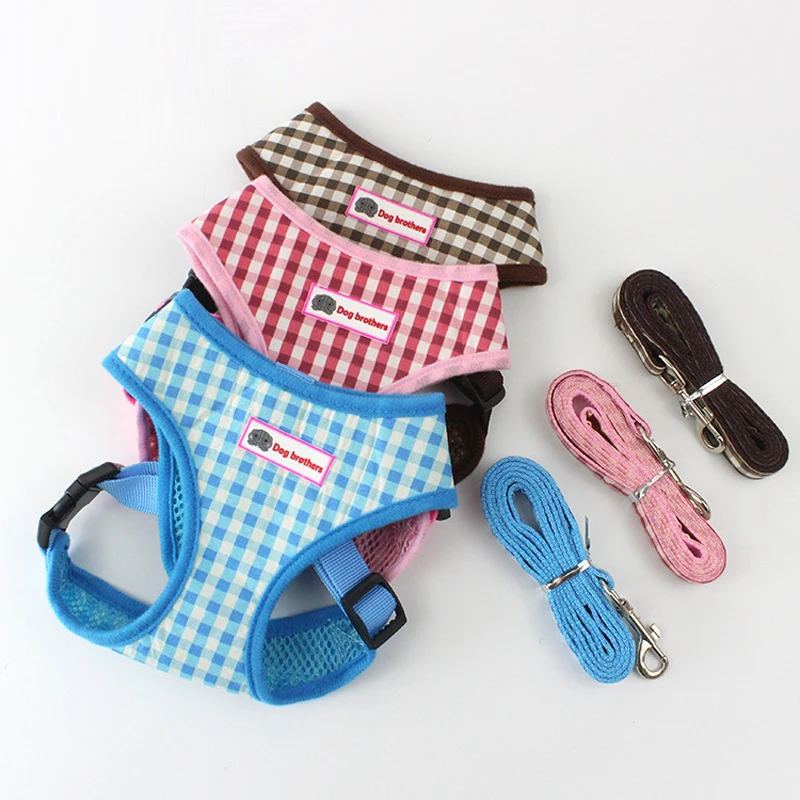 

Breathable Dog Pet Harness and Leash Set Air Nylon Mesh Puppy Small Dogs Cat Clothes Accessories Puppy Vest Net For Chihuahua