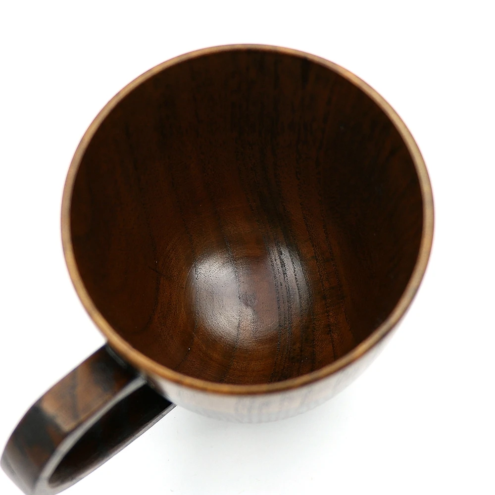 Новая деревянная чайная чашка с ручкой в форме сердца в японском стиле, чашка из натурального дерева ручной работы, красные и черные парные чашки, свадебные подарки для влюбленных