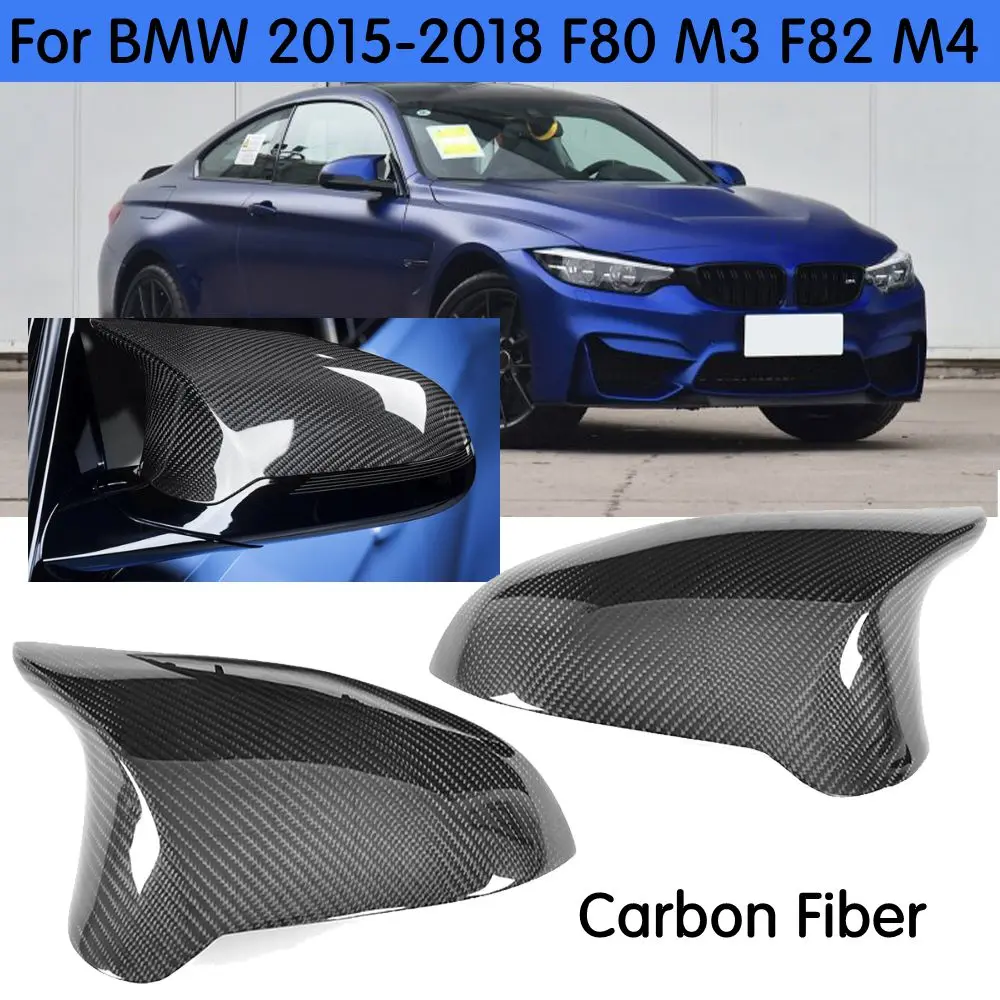 

Direct Replacement 1Pair Add-On Carbon Fiber Material Side Wing Mirror Cover Caps for BMW 2015-2018 F80 M3 F82 M4