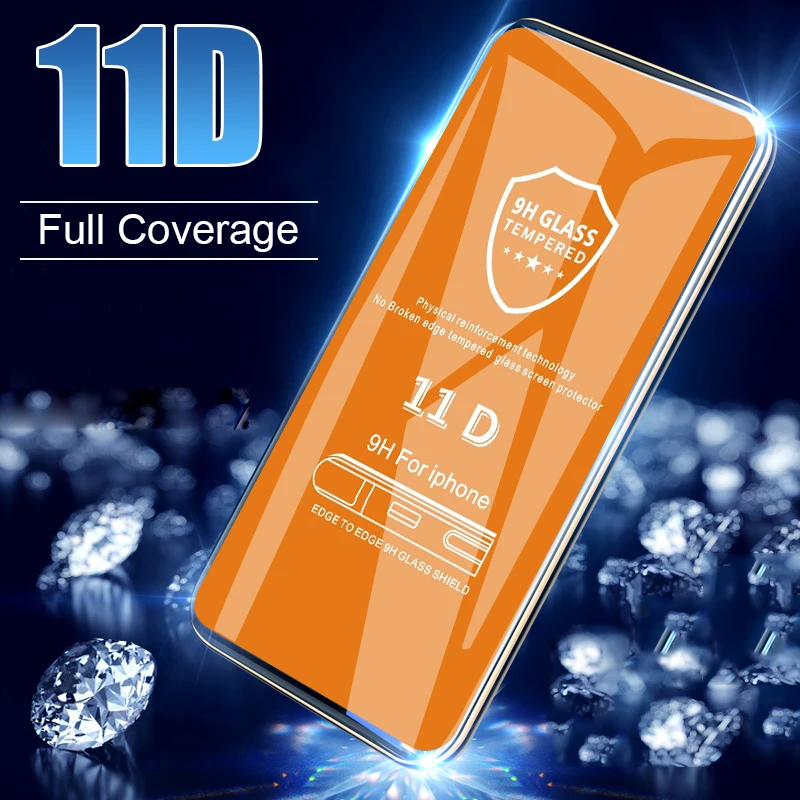 

11D Curved Full Protective Glass Cover On The For IPhone XR XS Max X Screen Protector Glass Film XS Max XR X Tempered Glass Film