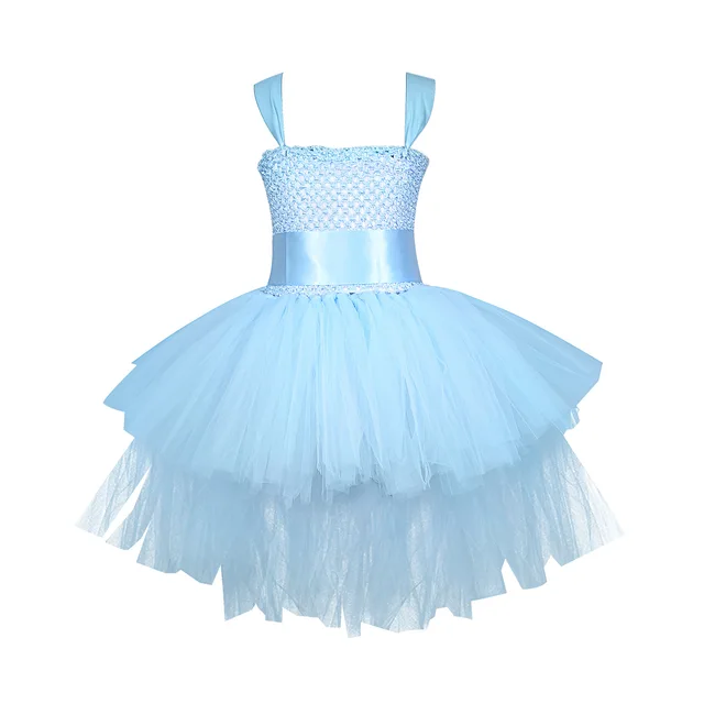 Black girls tutu dress tulle v neck train girl evening birthday party ...