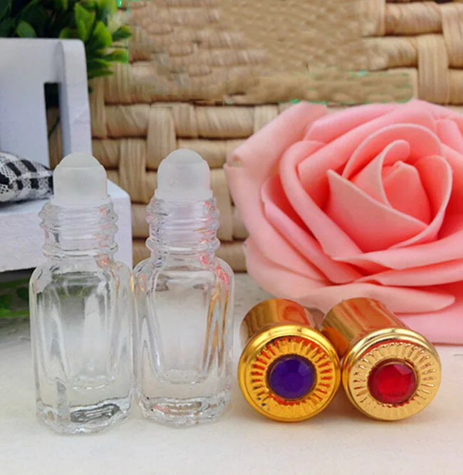 Wholesale 200PCS 3ML Roller Ball Refillable Perfume Plain Roll on glass