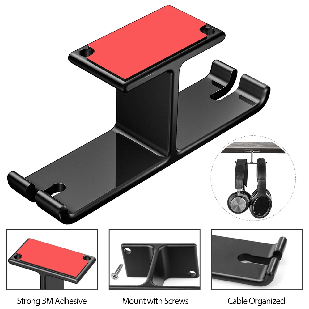

Headphone Holder Head-Mounted Hook Display Shelf Headphone Bracket Hanger Support Bracket Black