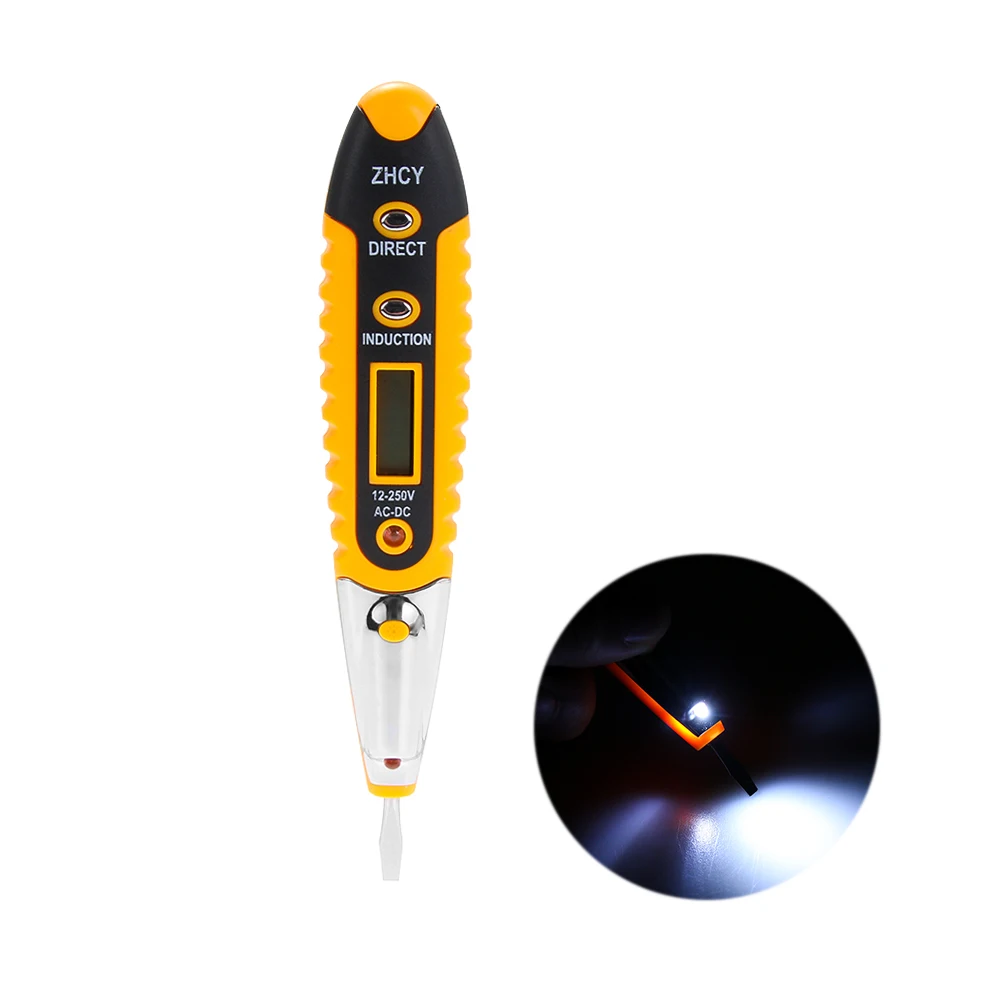 

1PC AC/DC Non-Contact LCD Electric Test Pen Voltage Digital Detector Tester 12~250V Power Tools Parts
