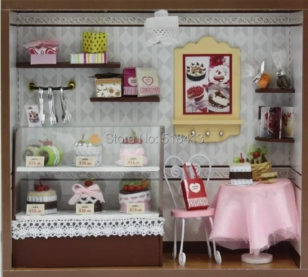 Игрушки ручной работы собранные Diy Дом торт Любовь мини модель Европейский Миниатюрный подарок магазин 2-4 года пластик