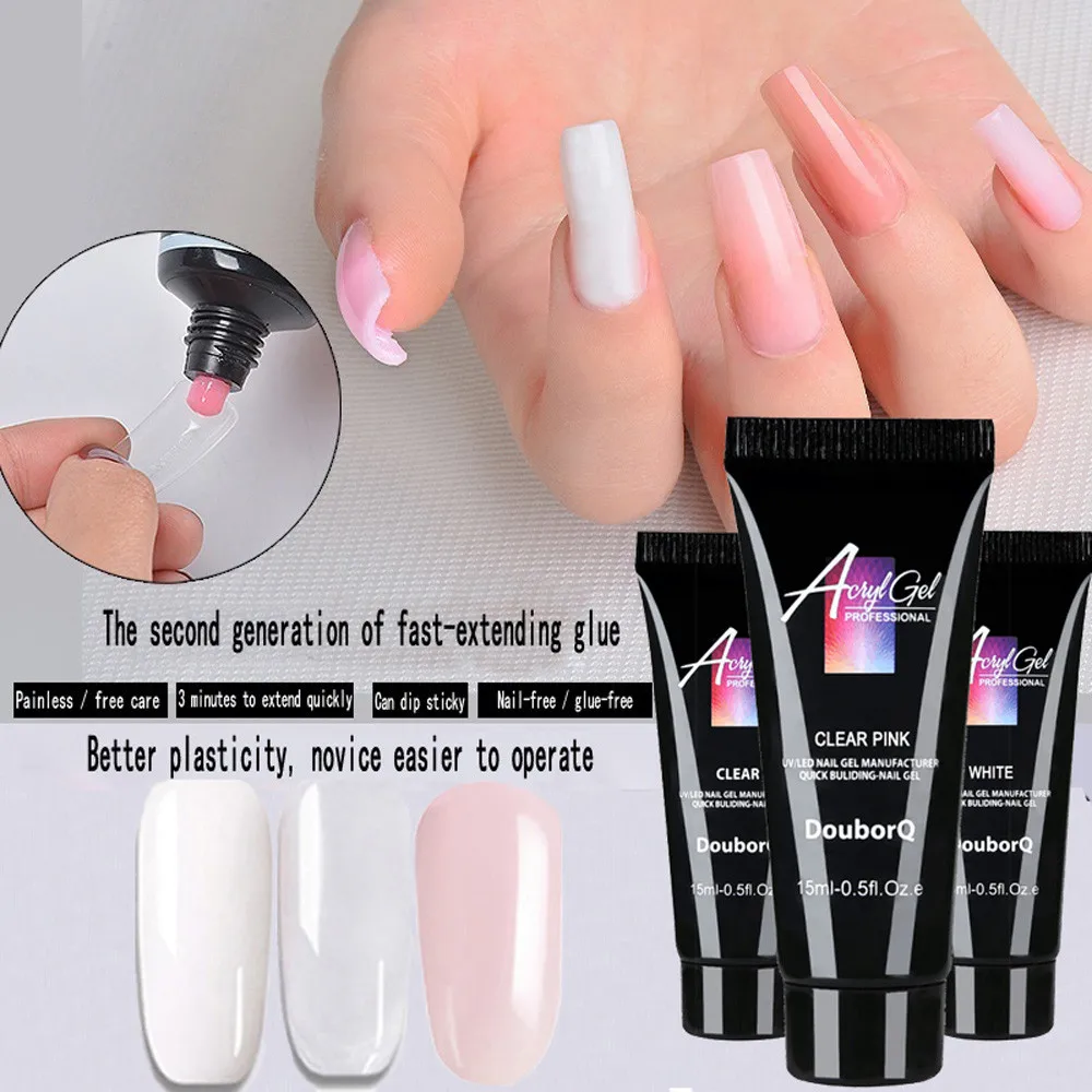 

15ml Poly Gel Long Lasting Finger Nail Crystal Jelly Camouflage UV Lamp Extension Quick Building Nail Extend Gum Poly Gel #P