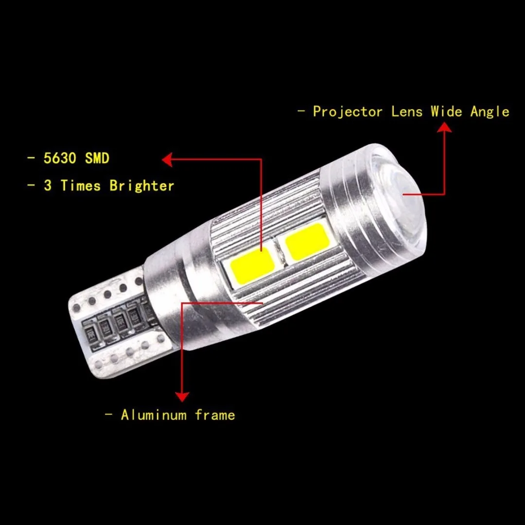 10pcs/lots T10 5630 10LED Canbus Error Free Car Side Wedge Light Lamp White