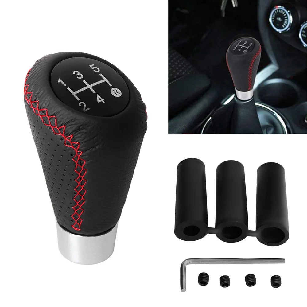 Buy 1Pcs Manual Car Gear Shifter Shift Lever Knob Cover 5 Speed Black&Red Line