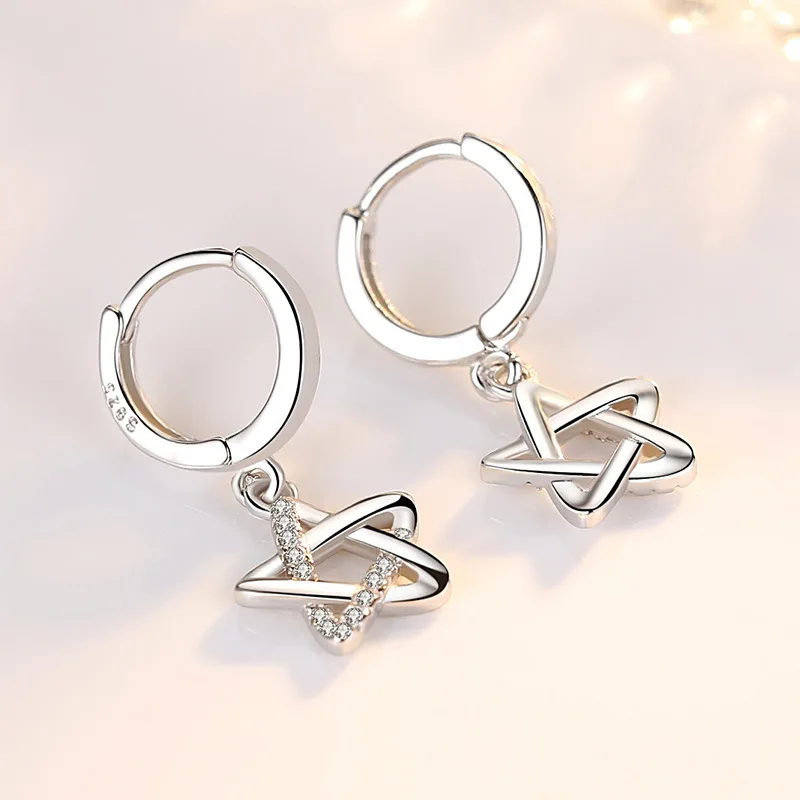 cubic zirconia five star earrings jewelry (6)