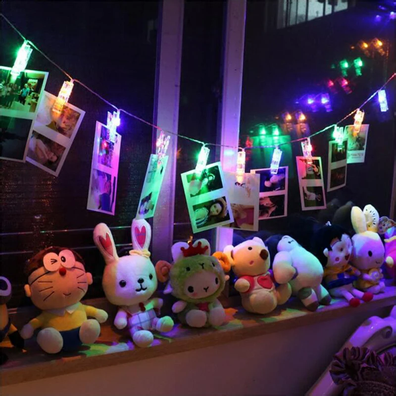 

1 Set Photo Clip Led String light Personalized Birthday Party Decoration Starry Photo Holder String Light Natal Wedding Decor