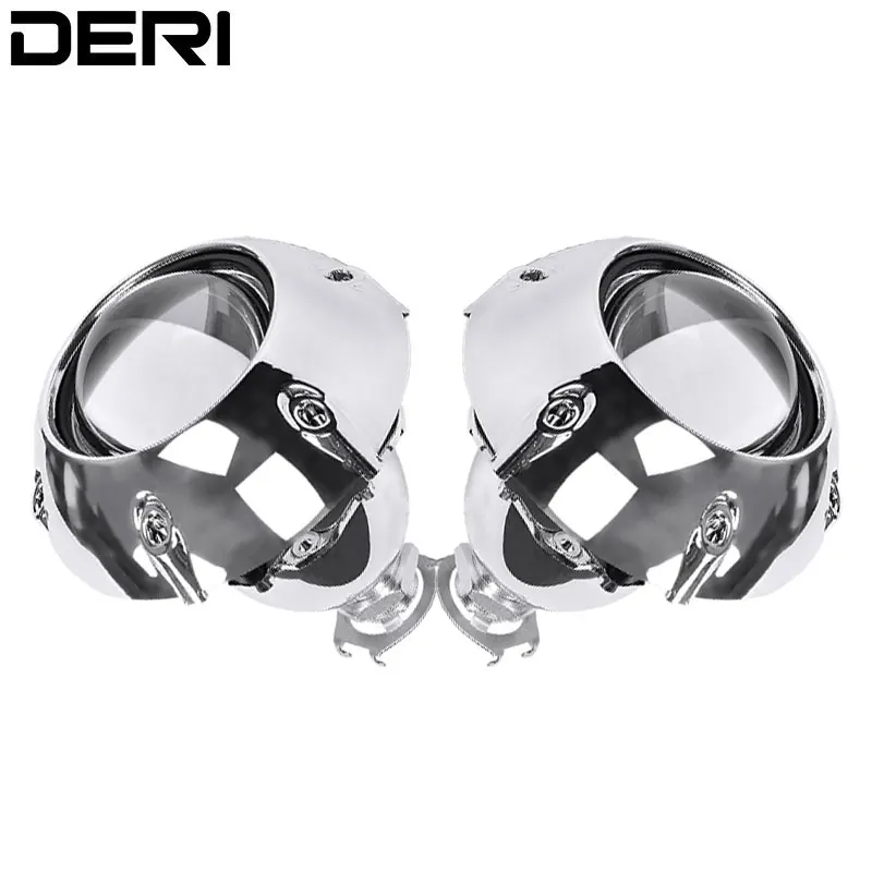 

Retrofit Mini 2.5 inch HID Bixenon Projector Headlight Lens Automobiles Headlamp Lenses Kit+ Silver Shrouds H1 H4 H7 Car Styling