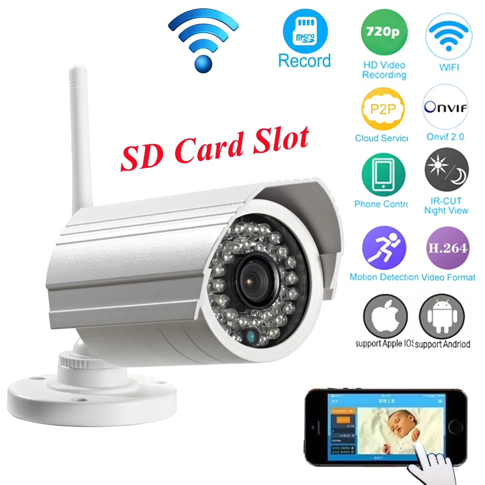 OwlCat Outdoor Bullet IP Camera WIFI SD Card 1MP 720p 960p HD Wireless