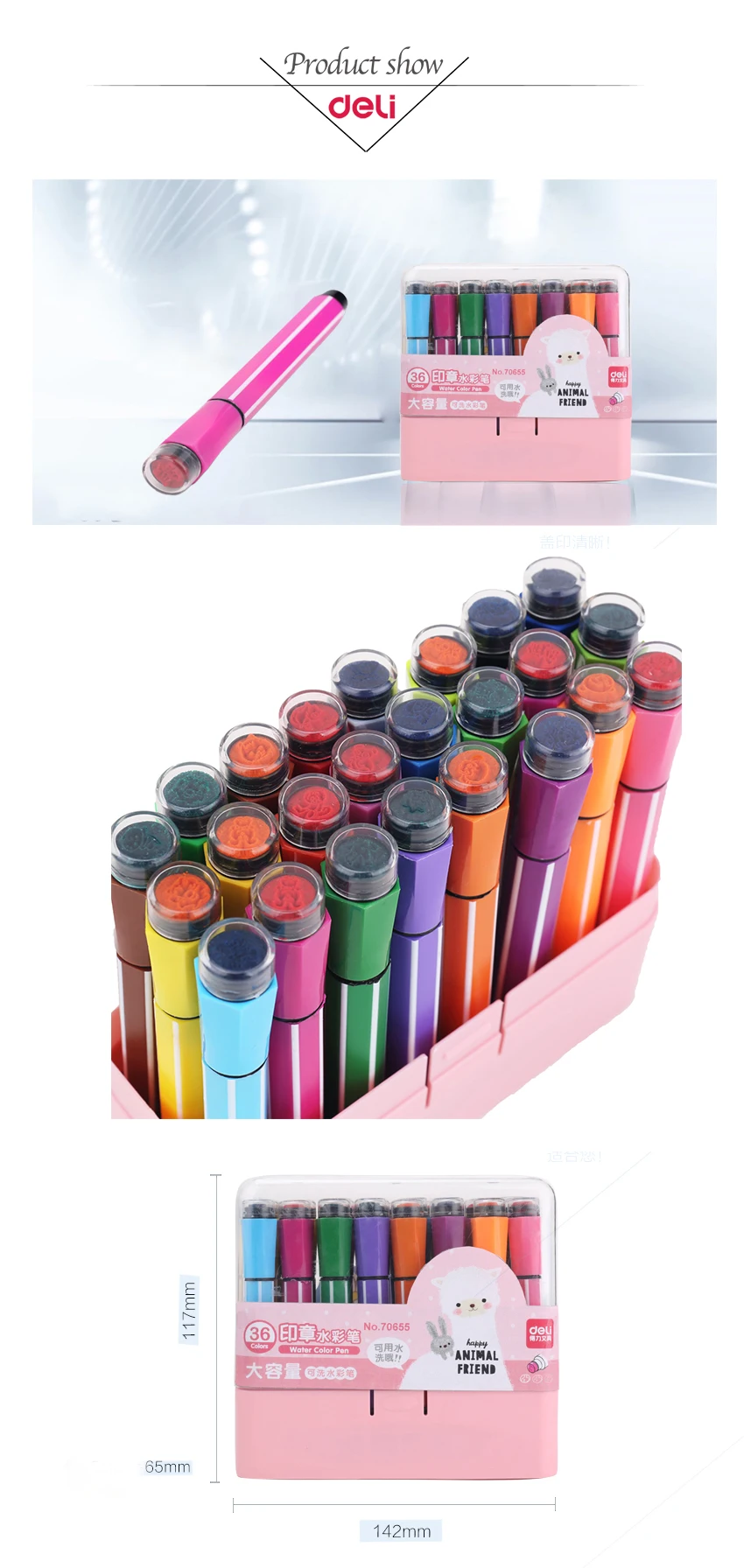 Conjunto de Água Deli Cores Marcador Caneta Cor Esboço Tinta Água Escova Arte Fina Artista Canetas Desenho Suprimentos 36 2 Marcadores da arte