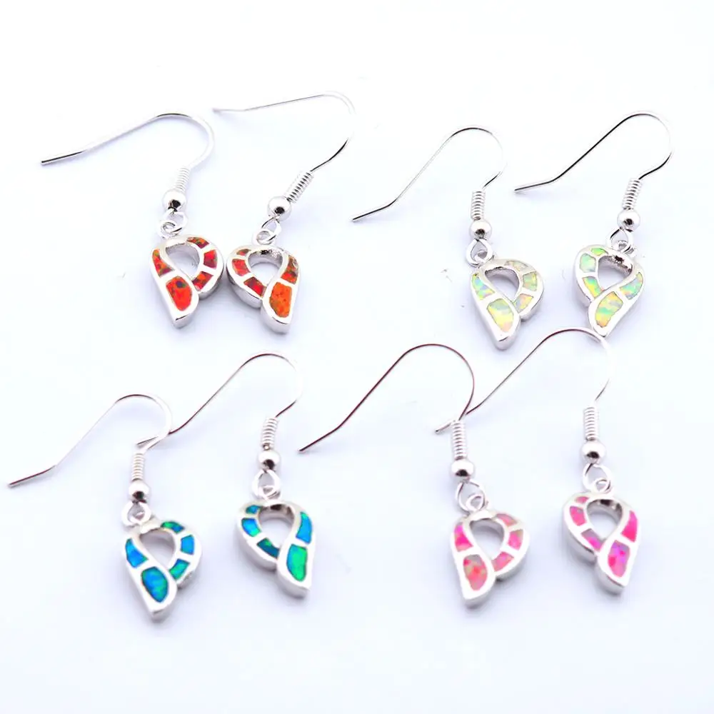 

Hot Sale Women Party Gift Silver Fire White opal Fashion Earrings Free Ship E036-a