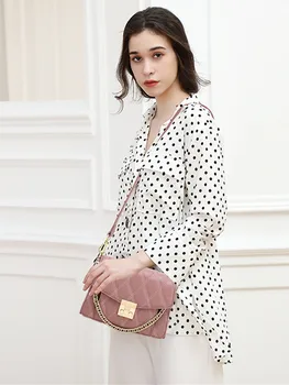 

SONGFRIEND Women's Bag 2019 New Designer Xiaozhong Linger Embroidery Line Crossbody Bag Slanting Single Shoulder Chain Bag