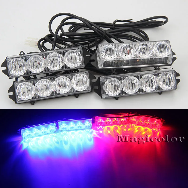 High Quality 16LED Red Blue Car Truck Strobe Emergency Warning Light