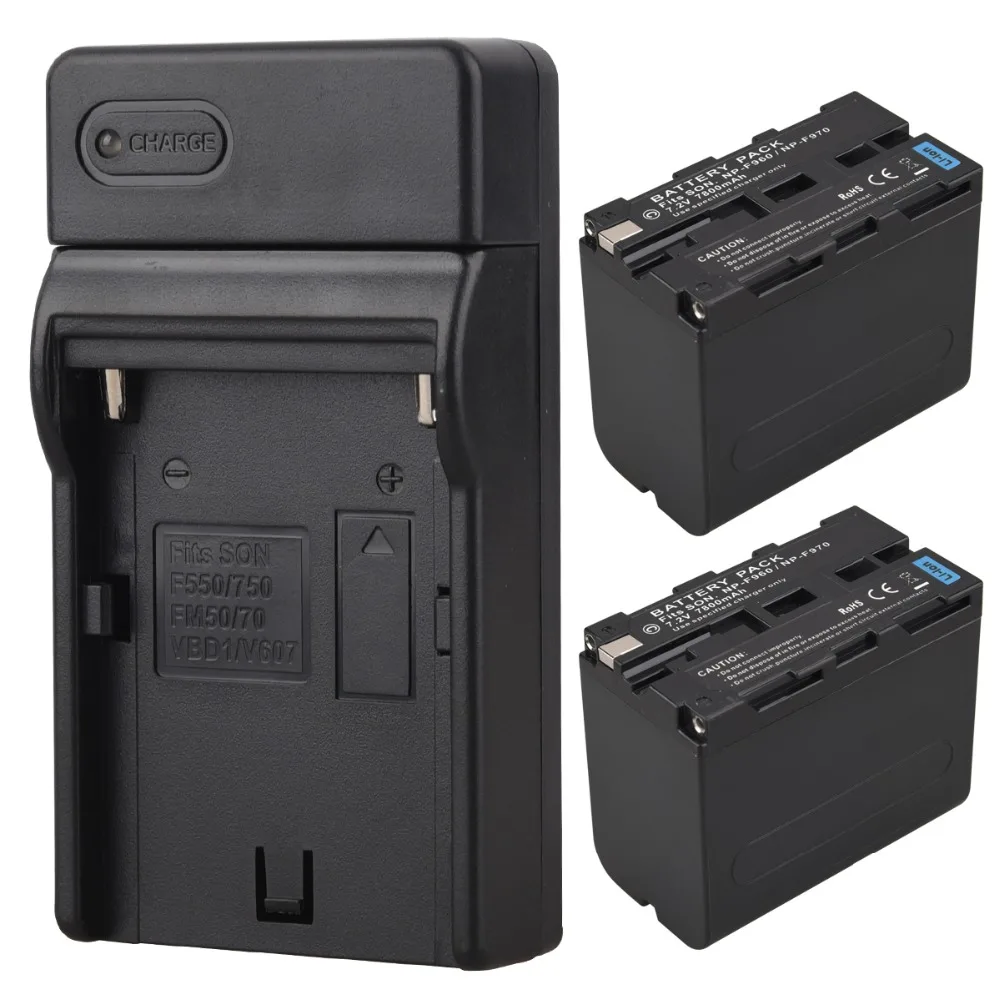 

2pcs Replacement Li-ion Battery For Sony 7800mAh Rechargeable Digital Battery NP F960 F970 for Sony NP-F960 NP-F970 Camera
