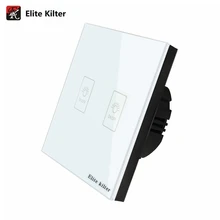 

Elite Kilter EU/UK Standard 86MM*86MM Waterproof Touch Switch Wall Button Light Switch Household, 2 Gang 1 Way, AC 170V-240V