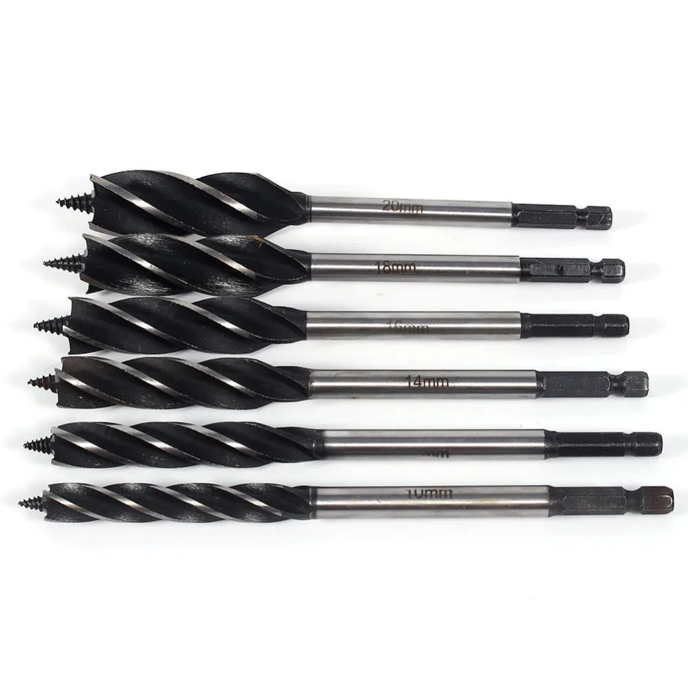 New Woodworking Spiral Drill Bits 4 Cutters Twist Drill Bit Set steels
