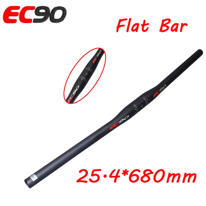 Flat-25.4-680mm EC90 Ud углеродное волокно ручки велосипеда Руль Бар Руль для шоссейного велосипеда из углеродистого волокна 3K плоского подъемный Руль 25,4/31,8 Длина 600/620/640/660/680/700 велосипедный руль - Цвет: Flat-25.4-680mm