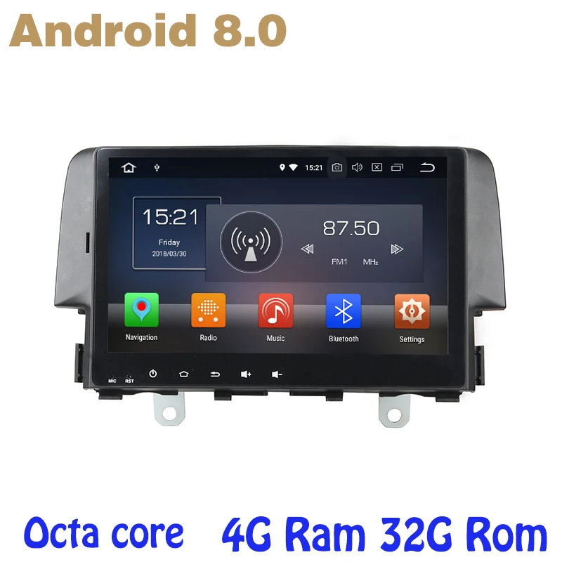 

Octa core PX5 Android 8.0 car radio gps for honda civic 2016 2017 2018 with 4G RAM 32G ROM radio wifi 4g usb auto Multimedia