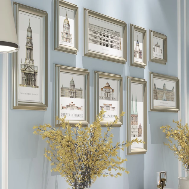 9pcs set multi size photo frame picture frames for wall decoration
