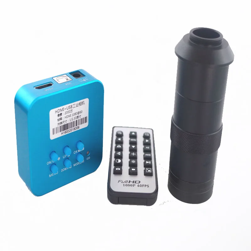 Afstandsbediening 20MP Full HD 1080 p 60FPS HDMI USB Output Industriële Microscoop Camera + 8X-130X C-Mount vergroting zoom lens