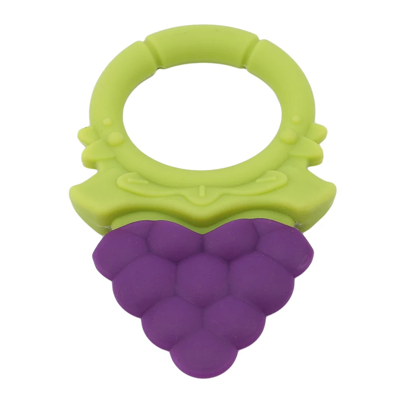 Новое поступление, пищевой силиконовый Прорезыватель для зубов в виде фруктов, детские жевательные игрушки с зубами, детские игрушки для прорезывания зубов - Цвет: grape
