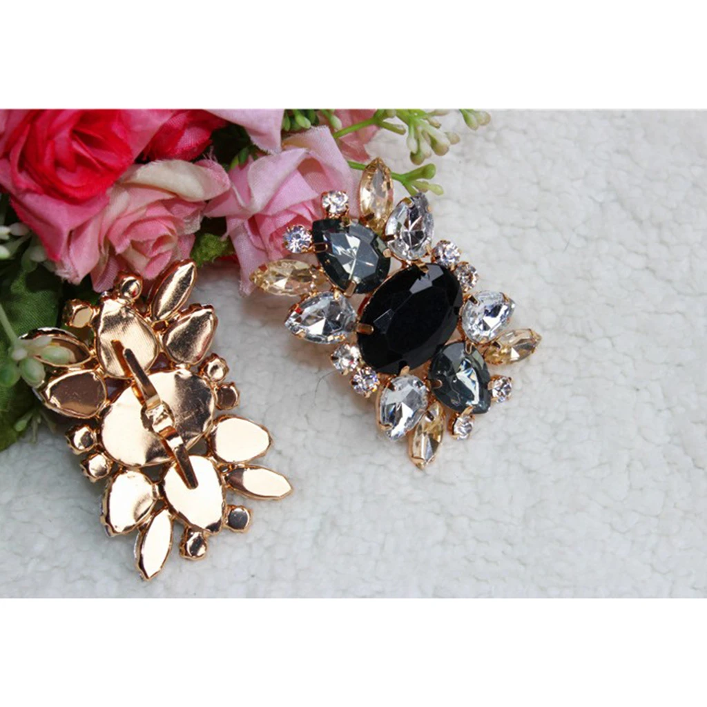 Clips de cristal de lujo para zapatos, hebillas de diamantes de imitación extraíbles, accesorios para zapatos, pines metálicos para ropa, broche, para mujer|Broches| - AliExpress