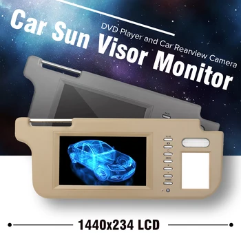 

Gray/Beige LCD Screen interior mirror Visor Monitor Rear Camera With Wire Kit Left/ Right for Car Rearview Camera Player Set