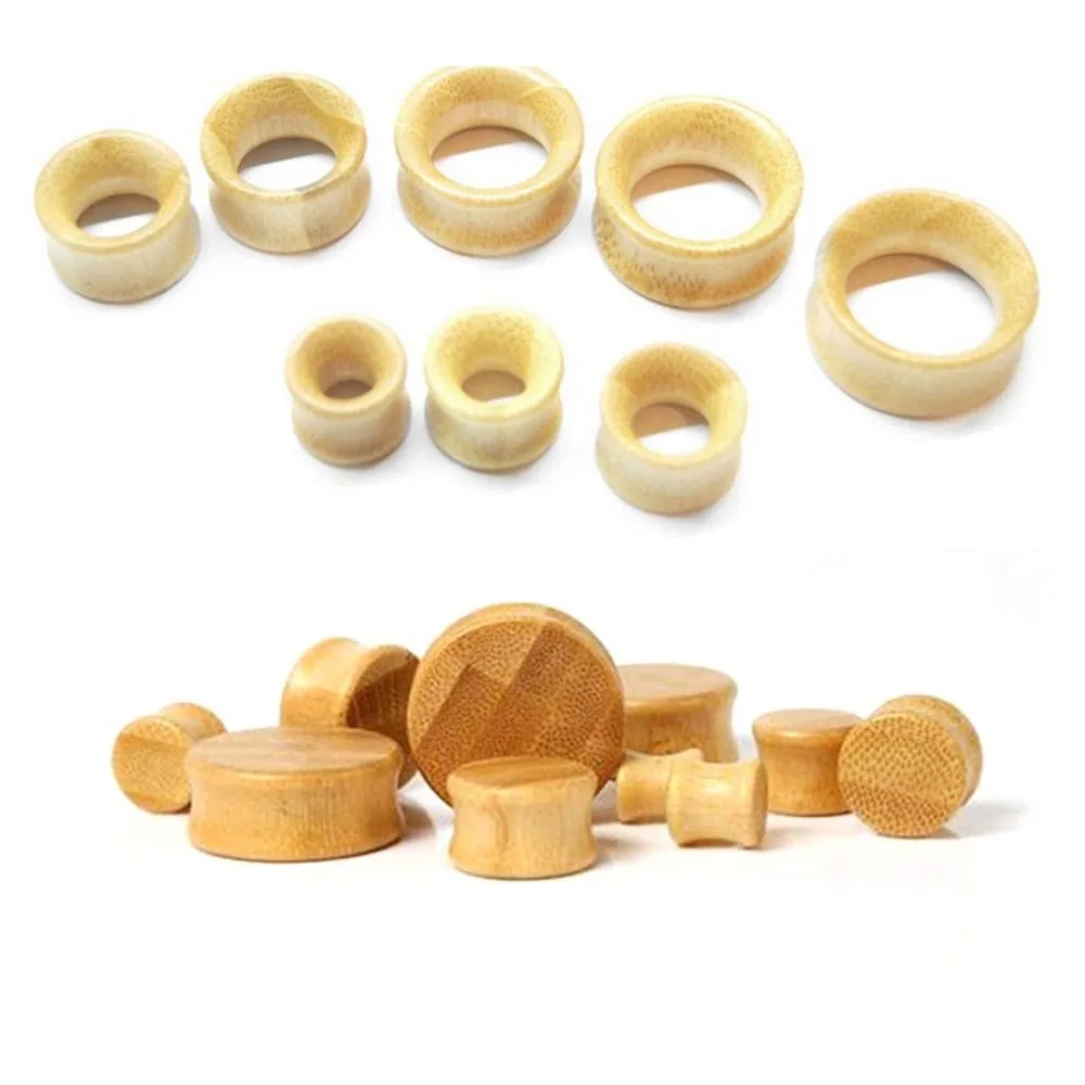 

2PCS Natural Wood Flesh Ear Plugs and Tunnels Expanders Gauges Wooden Earrings Plug Body Piercing Jewelry 8mm-20mm SWANJO