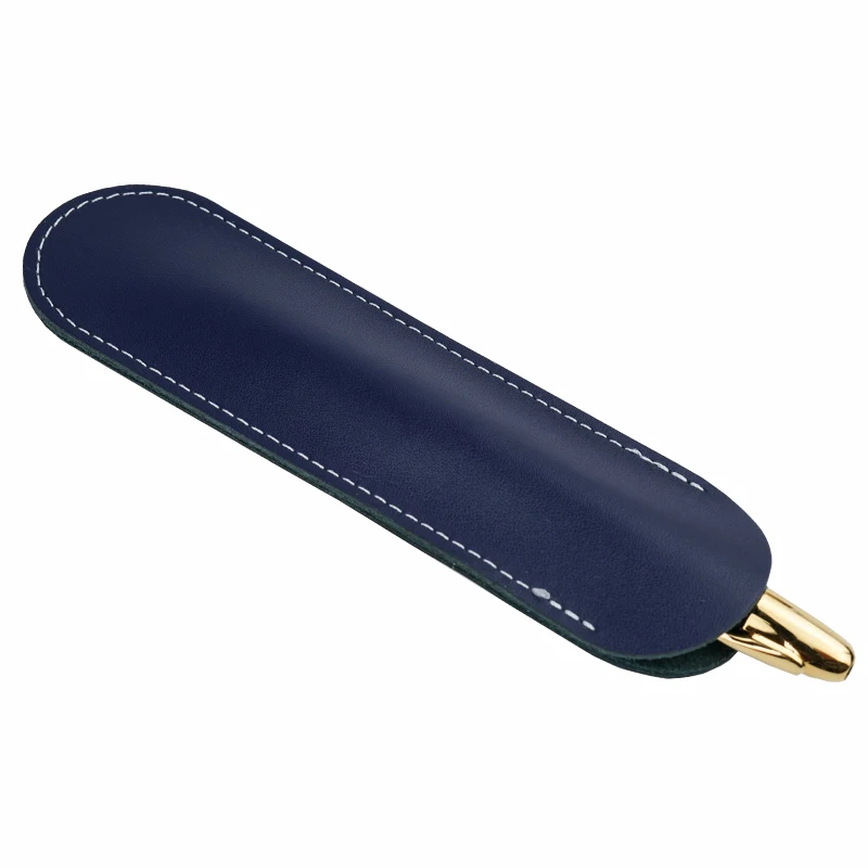 5 Colors Useful Genuine Leather Single Pen Case Pencil Bag Holder Storage Sleeve Pouch 2019 Newest