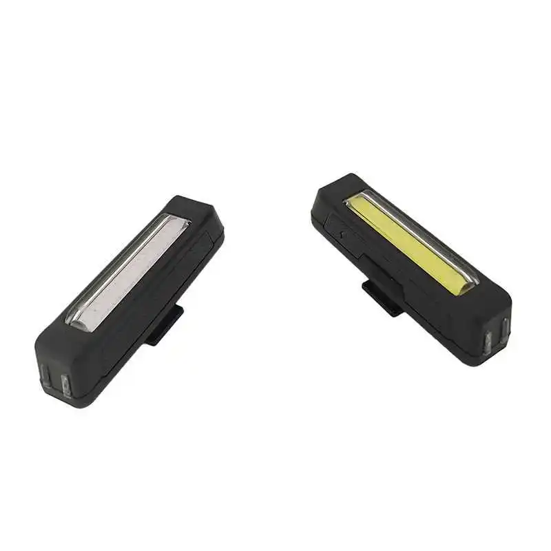 LED USB Rechargeable Head light 2 Colors Bicycle Bike Stop Front Rear Tail Lamp