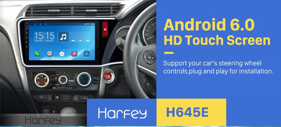 Cheap Harfey  10.1" Android 8.1 Car Head Unit Radio Player GPS Navigation For HONDA CITY RHD 2014 2015 2016 2017 with Bluetooth wifi 0