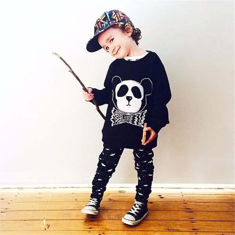 10For Boys Girls Sweater T-Shirts Clothes Autumn Winter New Panda Bear Printing Tops Kids Sweatershirt Tees Clothing Full Sleeve 01
