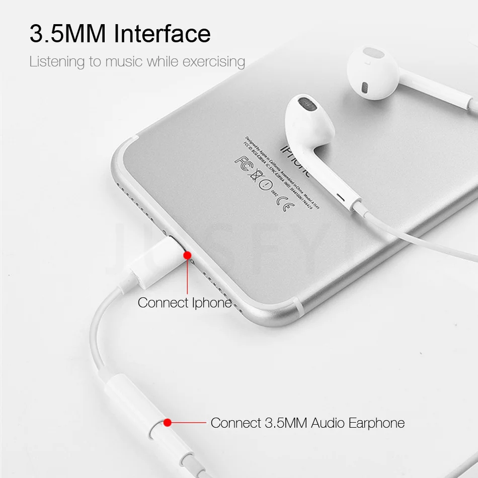 Fit All IOS System For iPhone 3.5mm Jack AUX Headphone Adapter Cable For 8 7 X XS MAX XR 3.5 Headset Audio Adaptador Adaptateur