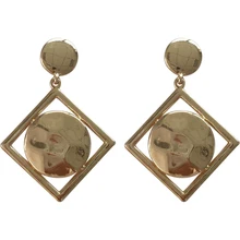 Simple Temperament Female Fashion Metallic Smooth Surface Earrings For Women Jewelry