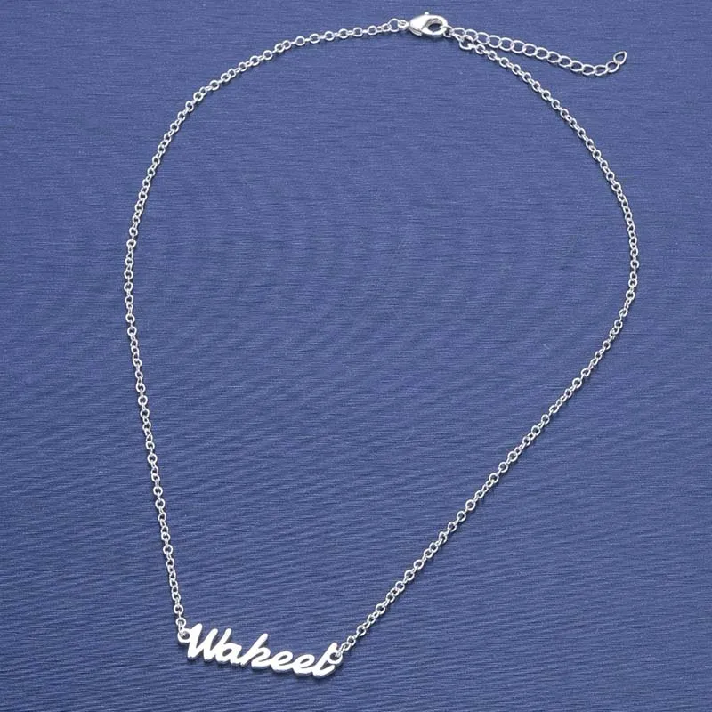 necklace Модное ожерелье с именем на заказ, трендовые серьги с буквами для женщин, изогнутые серьги из нержавеющей стали на заказ, вечерние серьги в подарок - Окраска металла: necklace