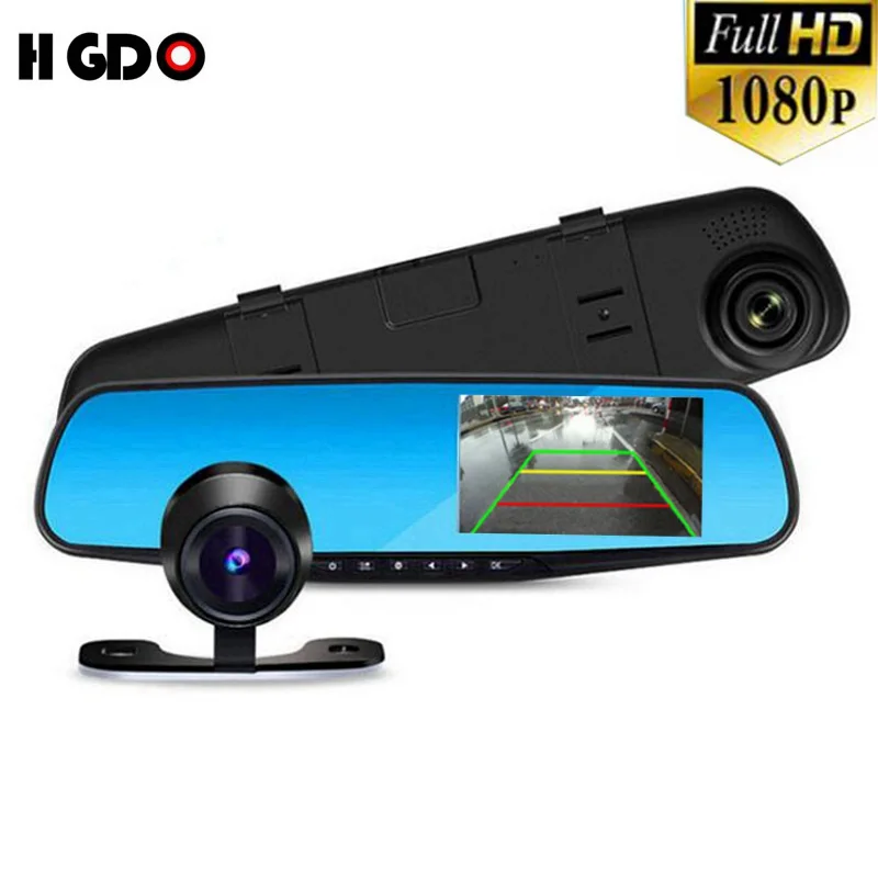 imágenes para 2017 HGDO Cámara Retrovisor Del Coche Con la Lente Dual Completo HD 1080 P Visión Nocturna registrador Dash Cam detector Con Vídeo Cam imágenes para 2017 HGDO Cámara Retrovisor Del Coche Con la Lente Dual Completo HD 1080 P Visión Nocturna registrador Dash Cam detector Con Vídeo Cam