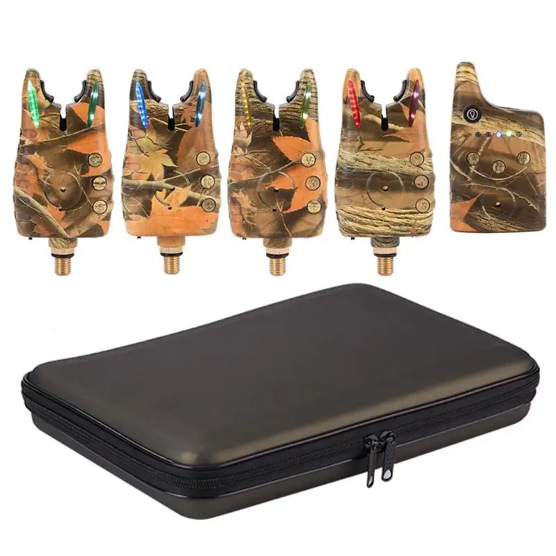 

JY-57 Wireless Electronic Fishing Bite Alarm Kit camouflage With 8 LED Indicator Adjustable sensitivity volume Without Battery