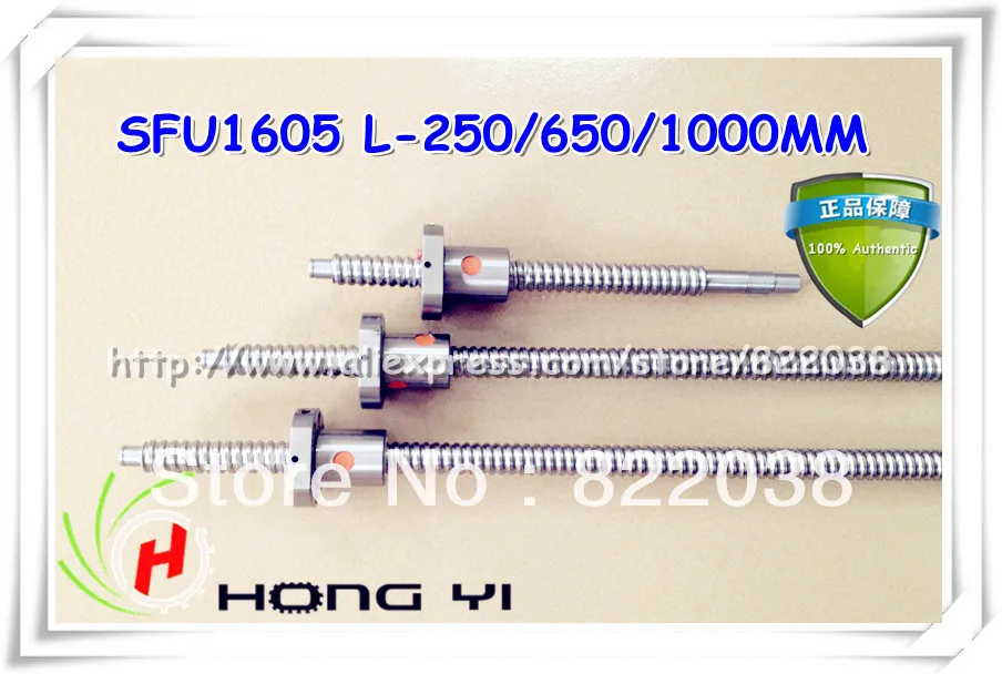 

SFU1605 L =250/650/1000mm & 3pcs Ball screw Ball nut for CNC and BK/BF12 standard processing