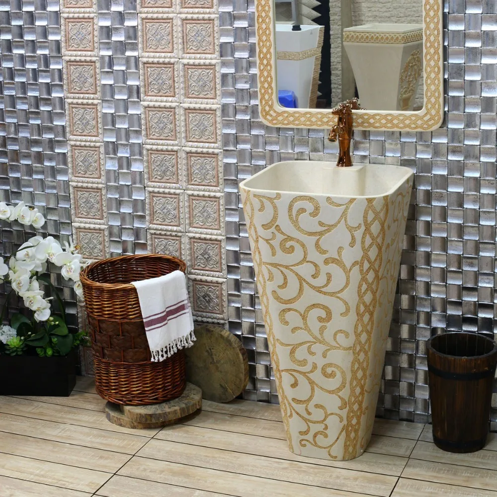 

European-style balcony sink/artificial stone ware/outdoor/bath column of the basin that wash a face basin