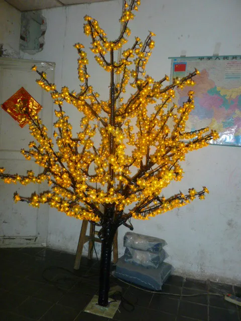 Buy  Free ship 6ft 1.8M 864 Pcs Yellow LEDs Cherry Blossom Tree Wedding Home Garden Holiday Christmas pa