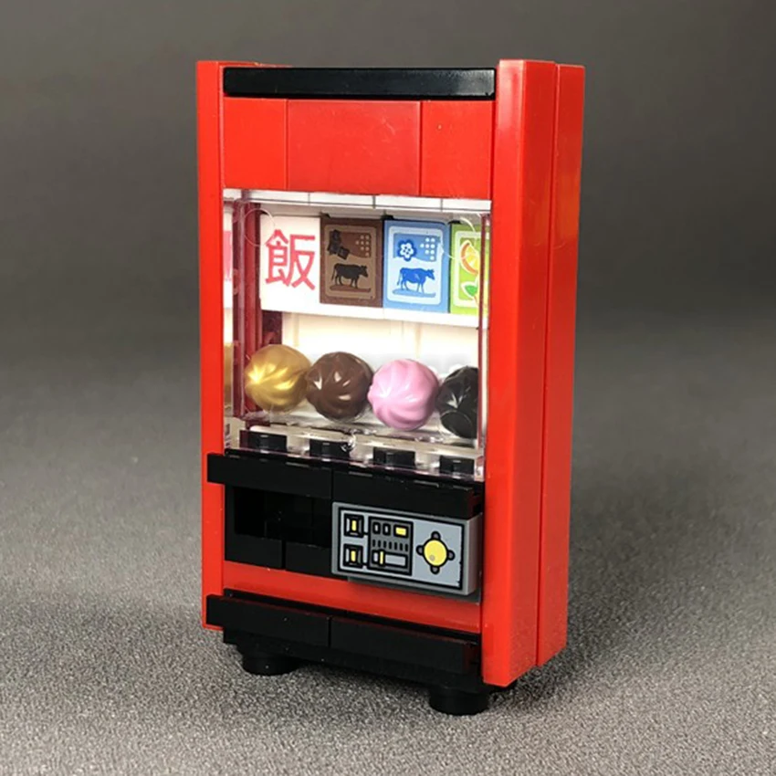 

City MOC Accessories Vending Machine Building Blocks Compatible with Legos Toy Food Selling Case Bricks Parts Kits DIY Kids Toys