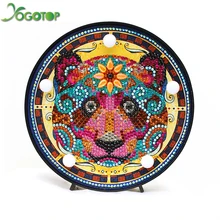 3D Настольная лампа с мультяшным медведем на заказ, алмазная картина, настольный ночник, Круглый круглый светодиодный светильник, украшение для дома, офиса, подарки