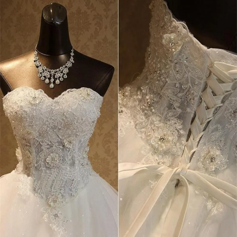 2019 Vestidos de Novia Очаровательная Цветочная аппликация Принцесса свадебное платье красивое вышивка бисером элегантное кружевное свадебное