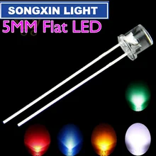 5 valuesx 20 шт = 100 шт 5 мм плоский верх белый красный желтый синий зеленый широкоугольный ультра яркие лампы F5mm светильник светодиодный