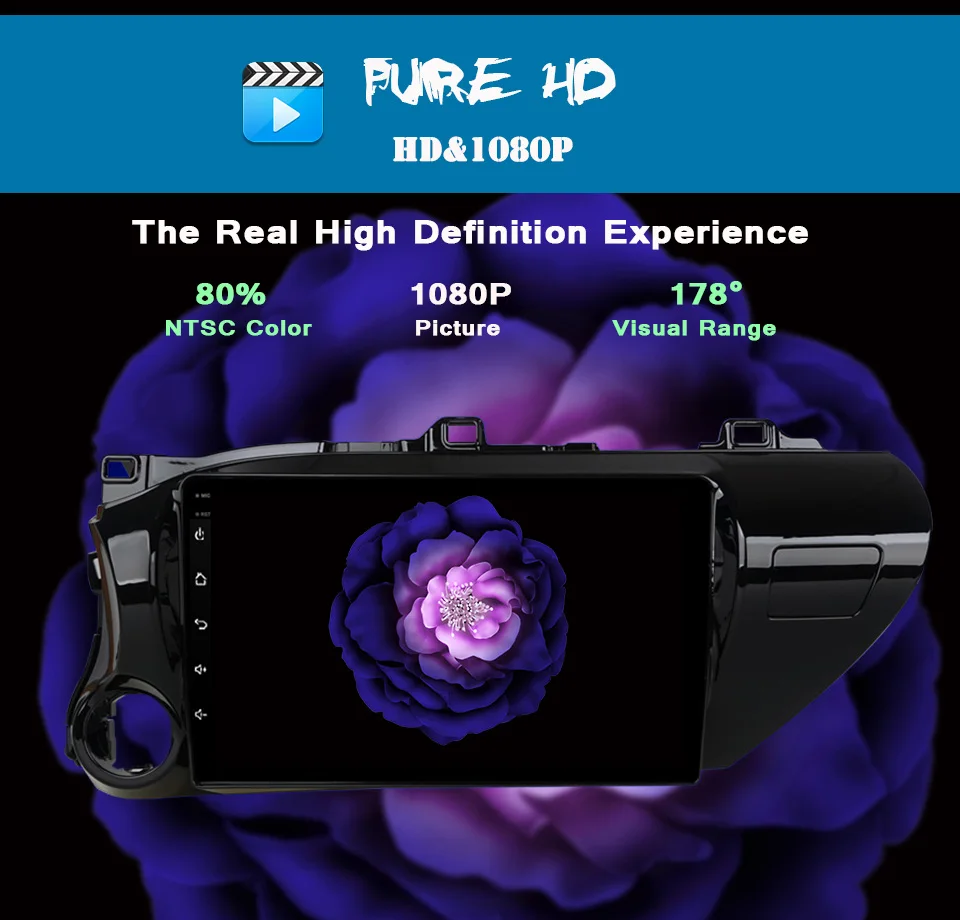 Top Octa core Android 9.0 Auto Car DVD video Player radio audio stereo music tape gps glonass for Toyota Hilux 2016+ rds dab mirror 4